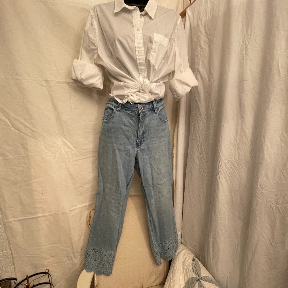 J. Jill Denim High rise Ankle jeans with detail, size 12